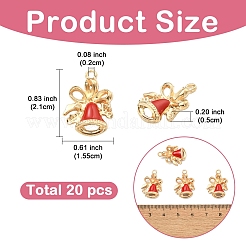 20 pendentif en alliage émaillé en forme de cloche de Noël&nbsp;ENAM-YW0006-08
