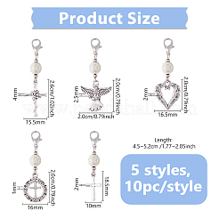 50 pièce 5 styles de décoration de pendentif en croix en acrylique et alliage&nbsp;HJEW-DC00016