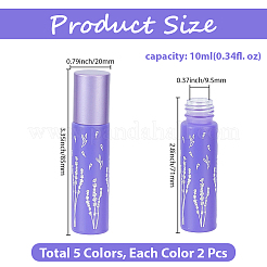 10 Stück 5 Farben Glas-Rollerballflaschen&nbsp;CON-GF0001-21