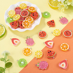 42 pz. 7 stili di pendenti in resina opaca verniciati a spruzzo con tema frutta&nbsp;RESI-TA0005-52