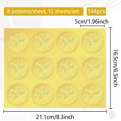 12 Blatt selbstklebende Aufkleber mit Goldfolienprägung&nbsp;DIY-WH0451-036