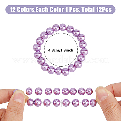 12 Stück 12-farbiges Glasperlen-Stretch-Armband-Set&nbsp;BJEW-FH00001