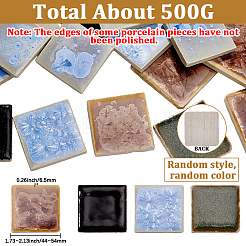 Set di pezzi di mosaico cabochon quadrati in porcellana da 500 g&nbsp;PORC-SP0001-26