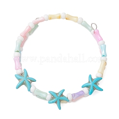 3 bracelet extensible en perles turquoise synthétiques pour femmes&nbsp;BJEW-JB11945