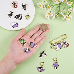 18pcs 9 styles de pendentifs en émail en alliage&nbsp;ENAM-SZ0003-34