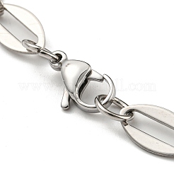 Bracelet à maillons ovales en acier inoxydable 201 bicolore avec placage ionique (IP)&nbsp;BJEW-B078-08GP
