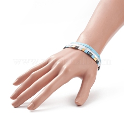 Set di braccialetti elasticizzati con perline rettangolari di semi di vetro in stile 3 pz&nbsp;BJEW-JB09037