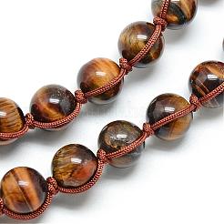 Bracciali di perline occhio di tigre naturale&nbsp;G-T015-A04