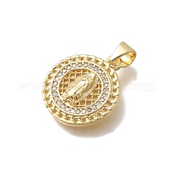 Pendentifs avec zircon cubiques à micro-pavés en laiton&nbsp;KK-D431-039G