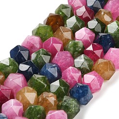 Gefärbt natürlichen weißen Jade Perlen Stränge&nbsp;G-F753-03