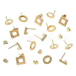 16 pièce de 4 styles de boucles d'oreilles à tige en acier inoxydable 304&nbsp;STAS-FS0001-83G