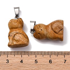 Natur Bildjaspisses Anhänger&nbsp;G-B127-08P-08