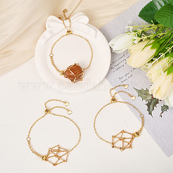 5 Stück verstellbare geflochtene Messing Makramee Tasche Kabel Kette Schieber Armband machen&nbsp;BJEW-BBC0001-17A