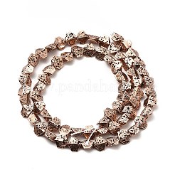 Fili di perle di roccia lavica naturale elettrodeposta&nbsp;G-G984-13R