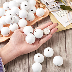 Perles européennes en bois naturel peintes à la bombe&nbsp;WOOD-TA0002-24A