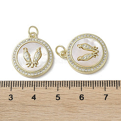 Pendentifs avec zircon cubiques à micro-pavés en laiton&nbsp;KK-G485-17C-G