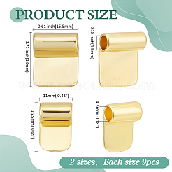 18 pièce 2 styles de supports plaqués en laiton à coller sur des supports plats&nbsp;KK-AR0001-80B