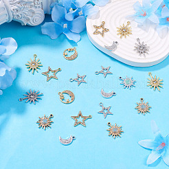40 pendentif en alliage de strass de 8 styles.&nbsp;FIND-TA0010-80