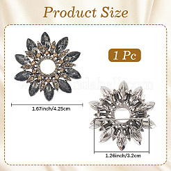 Broches de rhinestone de aleación de flores para ropa de mochila&nbsp;JEWB-WH20011-02B