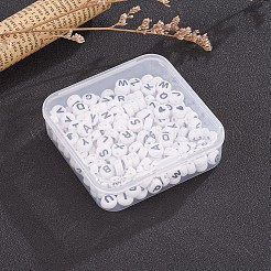 200 Stück 2 weiße Acryl-Emaille-Perlen&nbsp;SACR-YW0001-04
