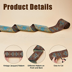Cinta de poliéster jacquard vintage con estampado de flores de 6.25 yarda&nbsp;OCOR-HS0001-11B