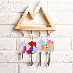 5 Stück 5 Farben handgemachte Filznadelfilz Regenbogenstern-Ornamente&nbsp;DIY-CA0006-54