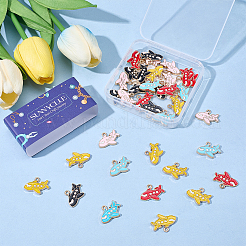 40pcs 5 pendentifs en alliage de couleurs&nbsp;ENAM-SC0008-19
