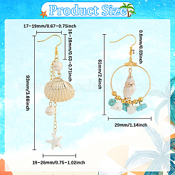 DIY-Set zur Herstellung synthetischer Ohrringe aus Türkis und Muschel&nbsp;DIY-SC0028-98
