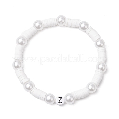 Braccialetti elastici con perline heishi in argilla polimerica tonda piatta e fatta a mano&nbsp;BJEW-JB11782