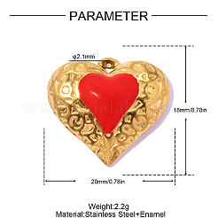 Pendentifs en acier inoxydable 304 émaillés&nbsp;STAS-OY019-57G-1