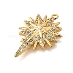 Pendenti in zirconi cubici trasparenti in micro pavè di ottone&nbsp;X-KK-U065-13G