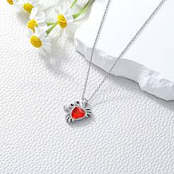 Collares con colgante de cangrejo de aleación con rhinestone para mujer&nbsp;WG730EC-01
