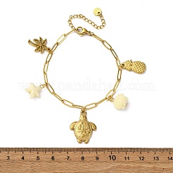 Bracelets à breloques en chaîne de câble en acier inoxydable 304&nbsp;BJEW-L708-06G