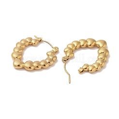 Orecchini a cerchio in acciaio inossidabile a forma di cuore 201 per donna&nbsp;EJEW-G385-42G