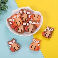 12 Stück 3 Farben Cartoon Fuchs Silikon Fokalperlen&nbsp;JX716A