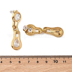 Boucles d'oreilles pendantes en acier inoxydable 304 et zircon cubique transparent&nbsp;EJEW-G468-03G-04