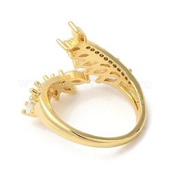 Bagues de manchette ouvertes en laiton avec micro pavé de zircone cubique&nbsp;RJEW-U008-05D-G