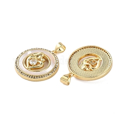 Pendentifs avec zircon cubiques à micro-pavés en laiton&nbsp;KK-U070-04A-G