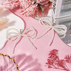 Adornos para zapatos con lazo de perlas de imitación de plástico&nbsp;DIY-WH20002-152A