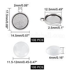 200 kit per realizzare pendenti rotondi e piatti&nbsp;DIY-AR0001-29AS