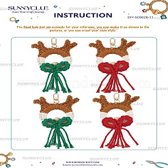 Kit de fabrication de porte-clés en coton tissé fait main à thème de Noël&nbsp;DIY-SC0028-11