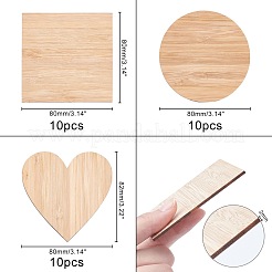 Holzbretter zum Bemalen&nbsp;AJEW-OC0001-86B