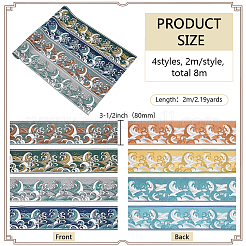 8 m 4 Farben Polyesterband mit Wellenmuster im japanischen Stil&nbsp;OCOR-PH0006-17