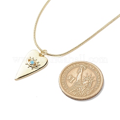 5 Uds. Corazón de circonio cúbico de 5 colores con collares con colgante de mal de ojo con cadenas de serpiente redondas&nbsp;NJEW-JN04086