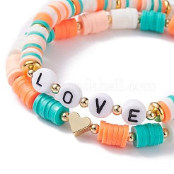Set di bracciali fatti a mano con perline in argilla polimerica&nbsp;BJEW-TA00043-01