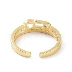 Bague de manchette ouverte en forme d'épingle sûre en zircone cubique transparente&nbsp;RJEW-G283-07G