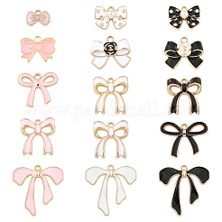 50 pièces 5 styles breloques en alliage d'émail&nbsp;ENAM-YW0005-82