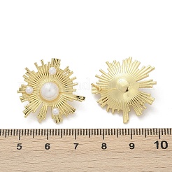 Boucles d'oreilles à tige en laiton et imitation perle ABS&nbsp;EJEW-M082-06G