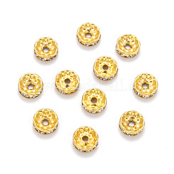 Cuentas espaciadoras de rhinestone de cristal de grado A de hierro&nbsp;RB-A010-10MM-G