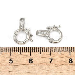 Fermagli twister in ottone micro pavé chiaro con zirconi&nbsp;KK-H202-18P